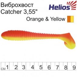 Виброхвост Helios Catcher 3,55&quot;/9 см Orange &amp; Yellow 5шт. (HS-2-015)