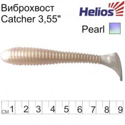 Виброхвост Helios Catcher 3,55&quot;/9 см Pearl 5шт. (HS-2-013)