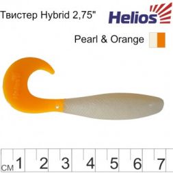 Твистер Hybrid 2,75&quot;/7,0 см Pearl &amp; Orange 7шт. (HS-13-019) Helios