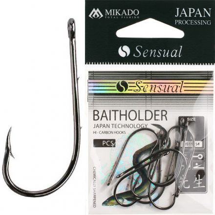 Крючки Mikado SENSUAL - BAITHOLDER № 2/0 BN (с ушком) ( 10 шт.)