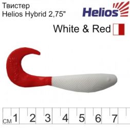 Твистер Helios Hybrid 2,75&quot;/7,0 см White RT 7шт. (HS-13/1-003)