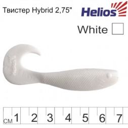 Твистер Helios Hybrid 2,75&quot;/7,0 см White 7шт. (HS-13-001)