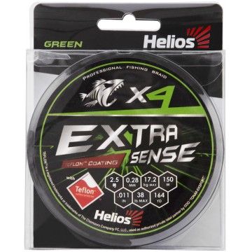 Шнур Helios Extrasense X4 PE Green 150m 2.5/38LB 0.28mm (HS-ES-X4-2.5/38LB)