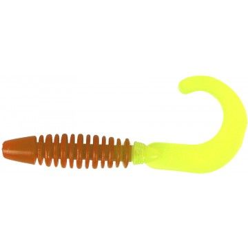 Твистер Helios Din 3,11&quot;/7,9см Rusty Gold &amp; Lime 6шт. (HS-33-017)