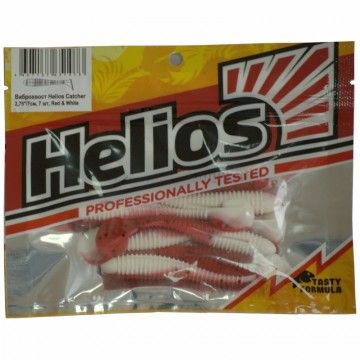 Виброхвост Helios Catcher 2,75&quot;/7 см Red &amp; White 7шт. (HS-1-003)