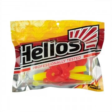 Твистер Helios Credo Double Tail 2,95&quot;/7,5 см Acid lemon &amp; Red 7шт. (HS-12-029)