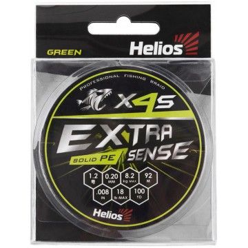 Шнур Helios Extrasense X4S PE Green 92m   1.2/18LB  0.20mm (HS-ES-X4S-1.2/18LB)