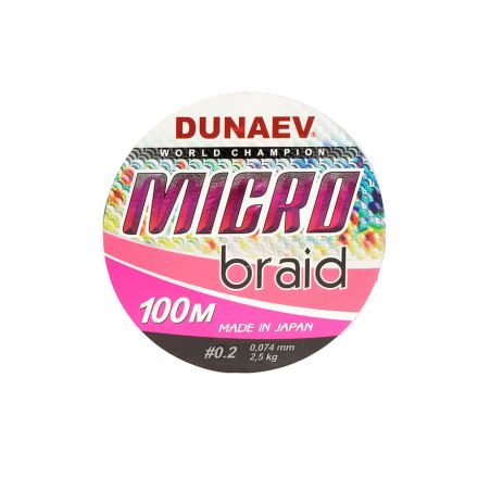 Шнур Dunaev MICRO PEx4 PinkColor 100m #0.2  (2,5 кг)