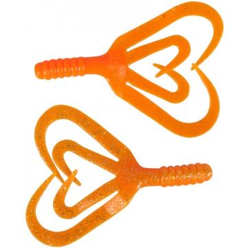 Твистер Helios Credo Four tail 2,35&quot;/6,0 см Orange &amp; Sparkles 10шт. (HS-20-022)