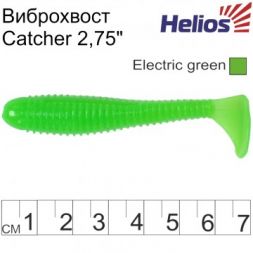 Виброхвост Helios Catcher 2,75&quot;/7 см Electric green 7шт. (HS-1-007)