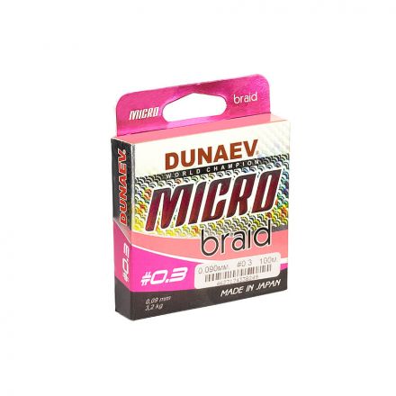 Шнур Dunaev MICRO PEx4 PinkColor 100m #0.3  (3,2 кг)