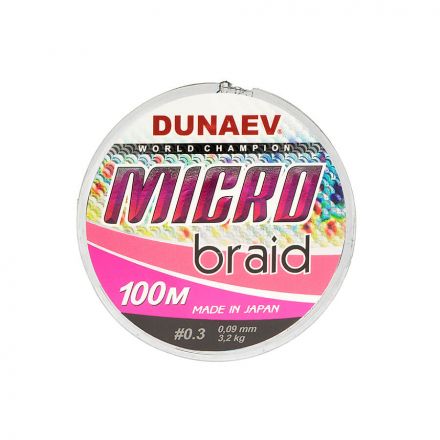 Шнур Dunaev MICRO PEx4 PinkColor 100m #0.3  (3,2 кг)