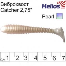 Виброхвост Helios Catcher 2,75&quot;/7 см Pearl 7шт. (HS-1-013)