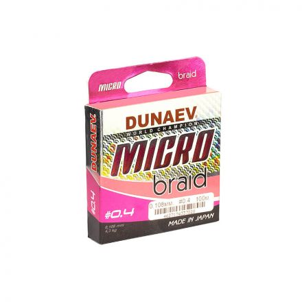Шнур Dunaev MICRO PEx4 PinkColor 100m #0.4  (4,3 кг)