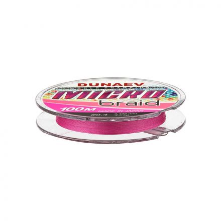 Шнур Dunaev MICRO PEx4 PinkColor 100m #0.4  (4,3 кг)