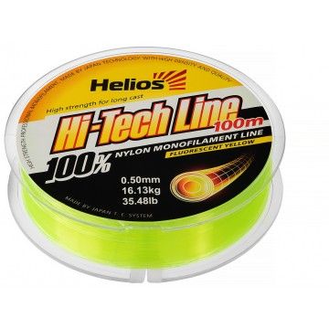 Леска Helios Hi-tech Line Nylon Fluorescent Yellow 0,50mm/100 (HS-NBF 50/100)