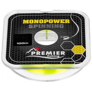 Леска MONOPOWER SPINNING 0,30mm/100m F.Yellow Nylon (PR-MS-Y-030-100) Premier Fishing