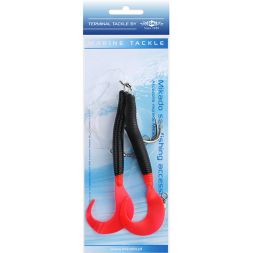 Морская оснастка Mikado PILK D-TWIST RIG 14см,, крючок № 8/0 (2шт.) BLACK/RED
