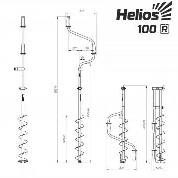 Ледобур HS-100DR правое вращение (LH-100RD) Helios