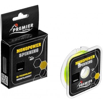 Леска MONOPOWER SPINNING 0,40mm/100m F.Yellow Nylon (PR-MS-Y-040-100) Premier Fishing