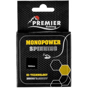 Леска MONOPOWER SPINNING 0,40mm/100m F.Yellow Nylon (PR-MS-Y-040-100) Premier Fishing