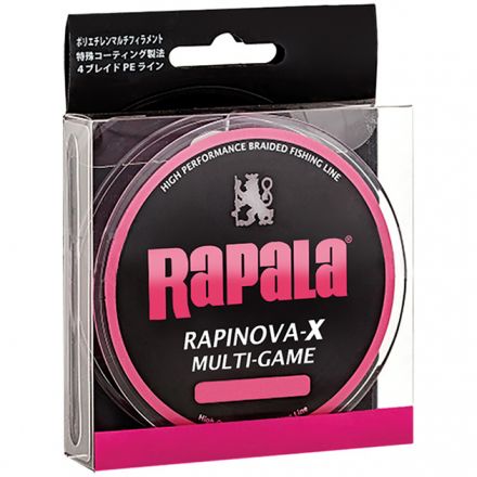 Леска плетеная RAPALA RAPINOVA-X MULTI GAME 100M #0.4/8.8LB/PINK 0,10 мм