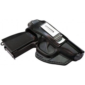 Кобура поясная к ПМ универсальная с пружиной для скрытого ношения(кожа) (HS-ПК-7) Helios