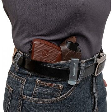 Кобура поясная к ПМ универсальная с пружиной для скрытого ношения(кожа) (HS-ПК-7) Helios