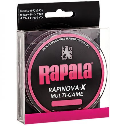 Леска плетеная RAPALA RAPINOVA-X MULTI GAME 150M #0.6/13.9LB/PINK 0.12 мм