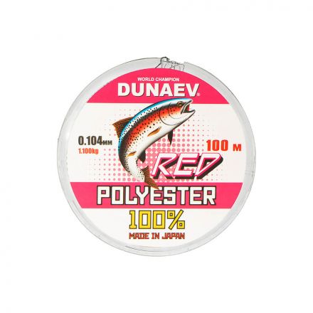 Леска Dunaev Polyester RED 0.104мм  (1,1 кг)  100м