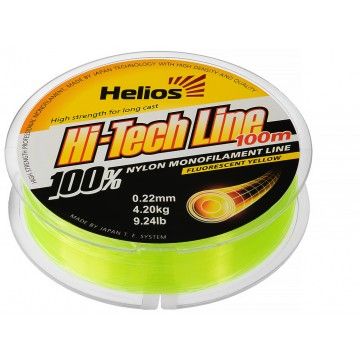Леска Helios Hi-tech Line Nylon Fluorescent Yellow 0,22mm/100 (HS-NBF 22/100)
