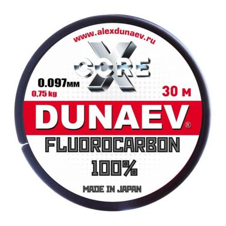 Леска Dunaev Fluorocarbon 0.097мм  (0,75 кг)  30м