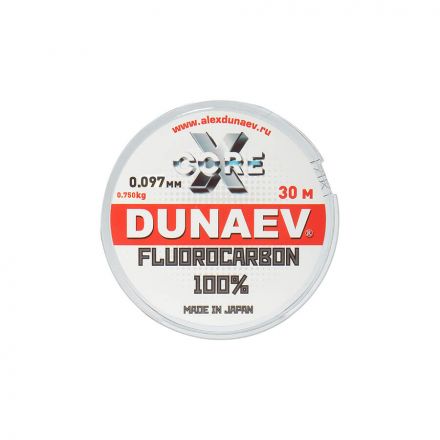 Леска Dunaev Fluorocarbon 0.097мм  (0,75 кг)  30м