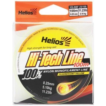 Леска Helios Hi-tech Line Nylon Fluorescent Yellow 0,25mm/100 (HS-NBF 25/100)