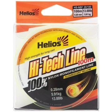 Леска Helios Hi-tech Line Nylon Fluorescent Yellow 0,28mm/100 (HS-NBF 28/100)