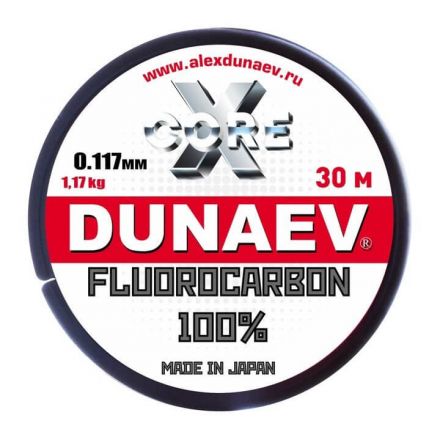 Леска Dunaev Fluorocarbon 0.117мм  (1,17 кг)  30м