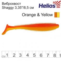Виброхвост Helios Shaggy 3,35&quot;/8,5 см Orange &amp; Yellow 5шт. (HS-16-015)