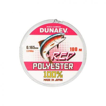 Леска Dunaev Polyester RED 0.165мм  (2,21 кг)  100м