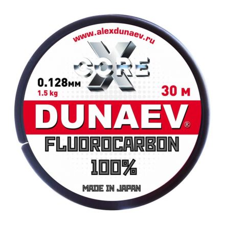 Леска Dunaev Fluorocarbon 0.128мм  (1,5 кг)  30м