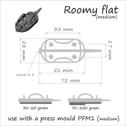 Кормушка ORANGE Roomy Flat Method с вертлюгом № 4, 60 гр., в уп. 1 шт.