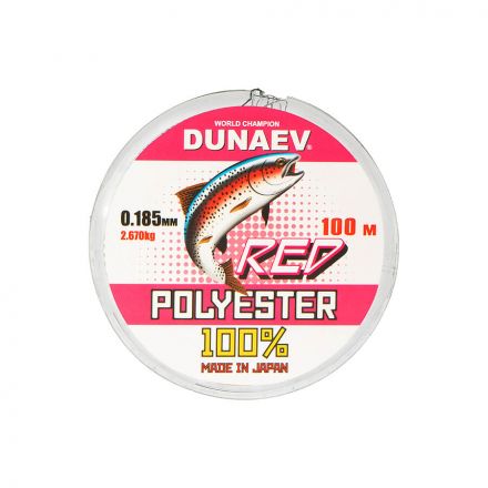 Леска Dunaev Polyester RED 0.185мм  (2,67 кг)  100м