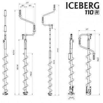 Ледобур ICEBERG-SIBERIA 110(R)-1600 v3.0 (правое вращение) LA-110RS