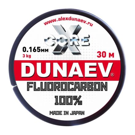 Леска Dunaev Fluorocarbon 0.165мм  (3 кг)  30м