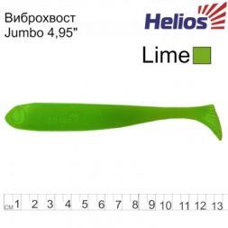Виброхвост Helios Jumbo 4,95&quot;/12.5 см Lime 5шт. (HS-7-008)