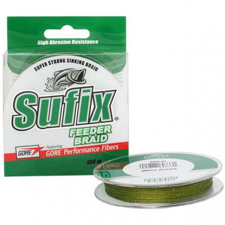Леска плетеная SUFIX Feeder braid зеленая 100м 0.18мм 9,1кг