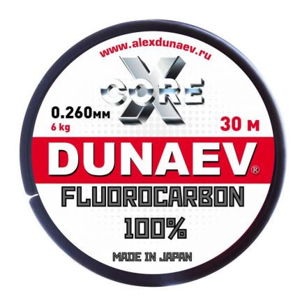 Леска Dunaev Fluorocarbon 0.260мм  (6 кг)  30м