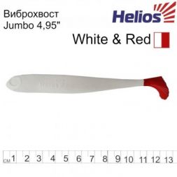 Виброхвост Helios Jumbo 4,95&quot;/12.5 см White RT 5шт. (HS-7/1-003)