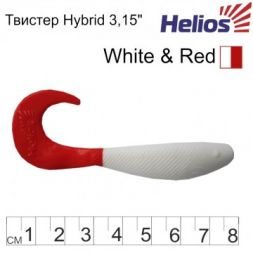 Твистер Helios Hybrid 3,15&quot;/8,0 см White &amp; RT 7шт. (HS-14/1-003)